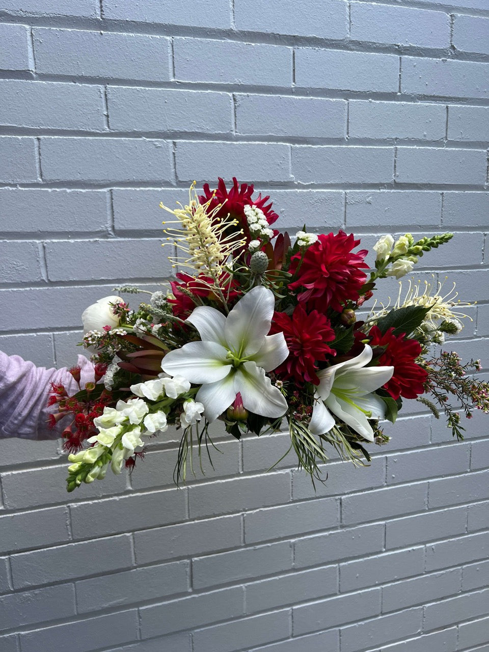 Christmas Table Centrepiece in a Vase | Red, White & Gold or White & Green