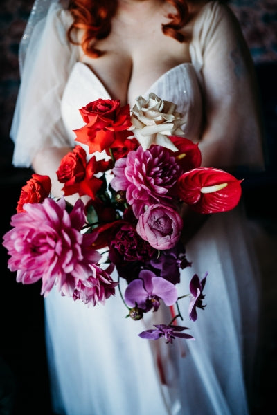 moody bold luxury bridal bouquet margan photography